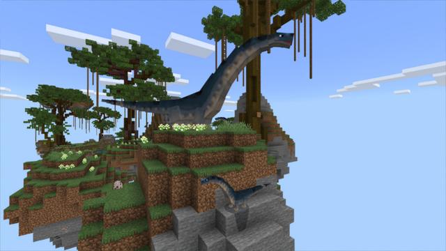 Screenshot of the Minecraft Bedrock Marketplace product SkyDino created by Sapphire Studios.