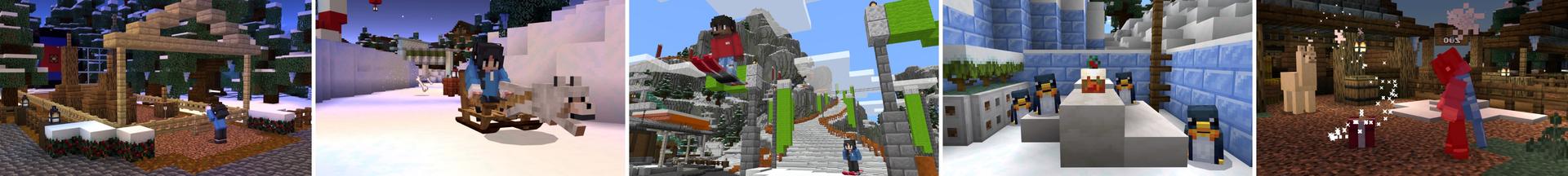 Panorama of the Minecraft Bedrock Marketplace product Snowy Slopes created by Sapphire Studios.