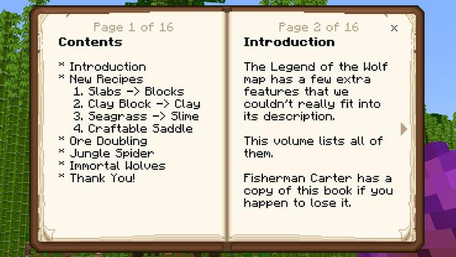 Screenshot of the Minecraft Bedrock Marketplace product The Legend of the Wolf created by Scai Quest.