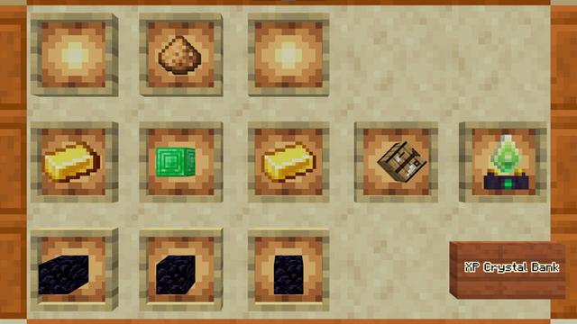 Screenshot of the Minecraft Bedrock Marketplace product XP Crystal Bank Add-On created by Scai Quest.