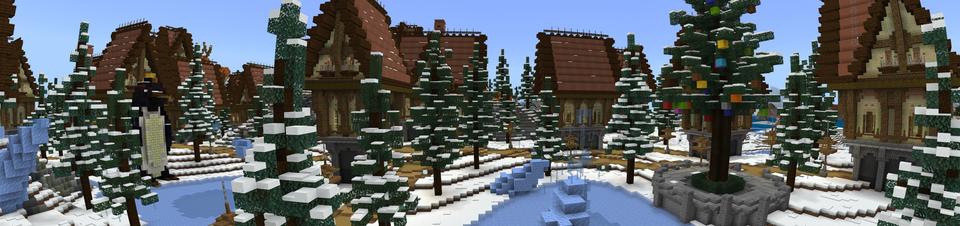 Panorama of the Minecraft Bedrock Marketplace product Arctic Village created by ThunderAy.