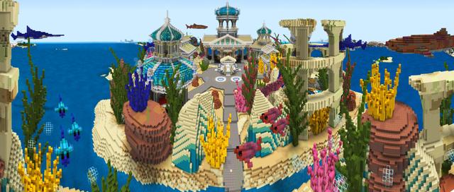 Panorama of the Minecraft Bedrock Marketplace product Atlantis City created by ThunderAy.