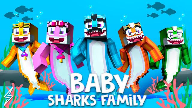 Thumbnail of the Minecraft Bedrock Marketplace product Baby Sharks Family created by ThunderAy.