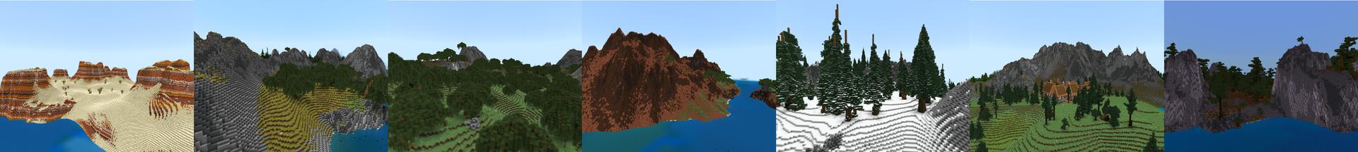 Panorama of the Minecraft Bedrock Marketplace product Biome World created by ThunderAy.
