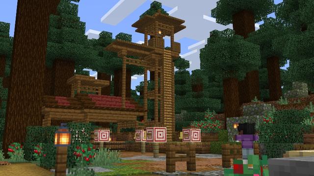 Screenshot of the Minecraft Bedrock Marketplace product Cozy Camp House created by ThunderAy.