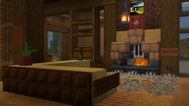 Screenshot of the Minecraft Bedrock Marketplace product Cozy Camp House created by ThunderAy.