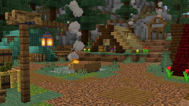 Screenshot of the Minecraft Bedrock Marketplace product Cozy Camp House created by ThunderAy.