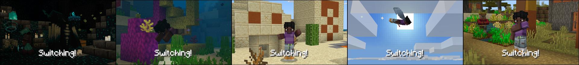 Panorama of the Minecraft Bedrock Marketplace product Death Swap+ created by ThunderAy.
