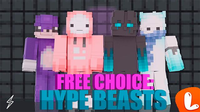 Thumbnail of the Minecraft Bedrock Marketplace product Free Choice Hypebeasts created by ThunderAy.