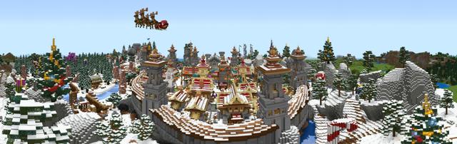 Panorama of the Minecraft Bedrock Marketplace product Frosty Village created by ThunderAy.