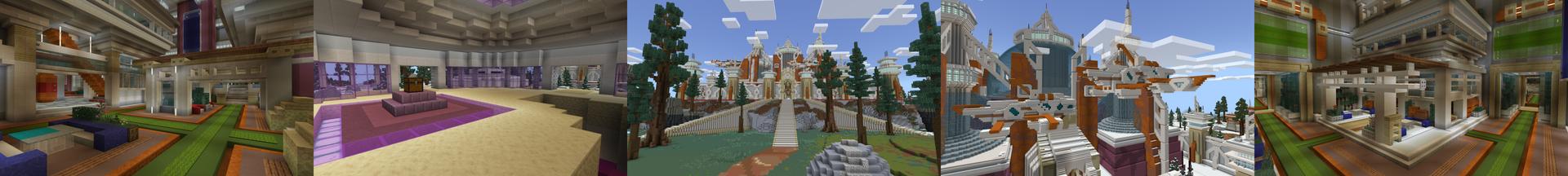 Panorama of the Minecraft Bedrock Marketplace product Futuristic Kingdom created by ThunderAy.