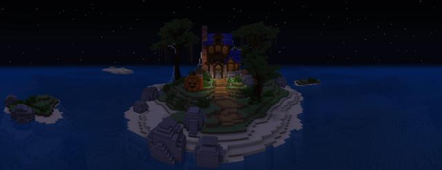 Panorama of the Minecraft Bedrock Marketplace product Halloween Underground Base created by ThunderAy.