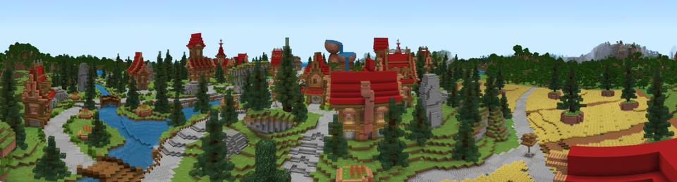 Panorama of the Minecraft Bedrock Marketplace product Hunger Lucky Block Games created by ThunderAy.