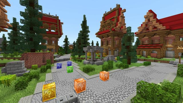 Screenshot of the Minecraft Bedrock Marketplace product Hunger Lucky Block Games created by ThunderAy.