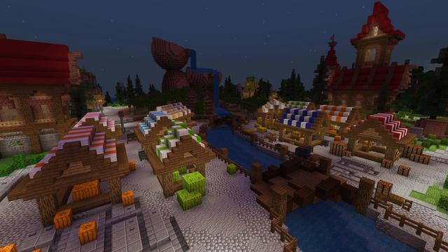 Screenshot of the Minecraft Bedrock Marketplace product Hunger Lucky Block Games created by ThunderAy.
