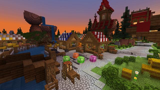 Screenshot of the Minecraft Bedrock Marketplace product Hunger Lucky Block Games created by ThunderAy.