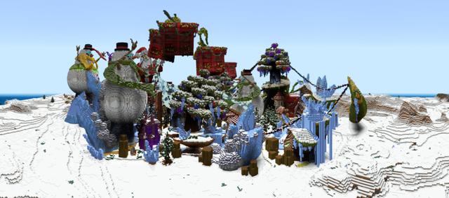 Panorama of the Minecraft Bedrock Marketplace product Ice Town created by ThunderAy.
