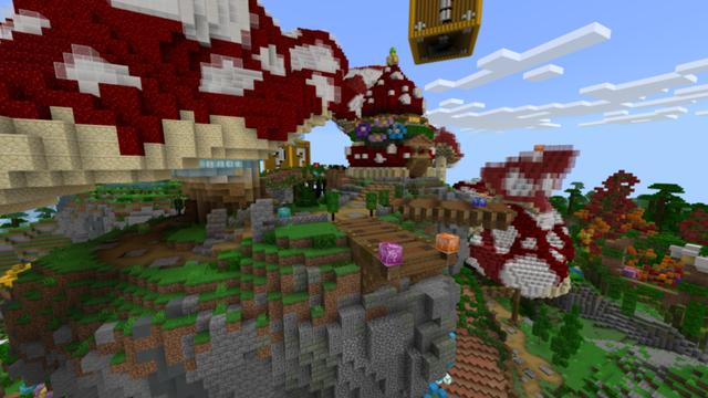 Screenshot of the Minecraft Bedrock Marketplace product Island Mushroom Lucky Blocks created by ThunderAy.
