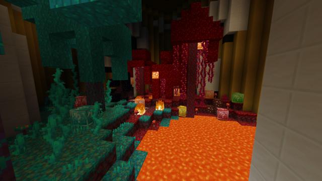 Screenshot of the Minecraft Bedrock Marketplace product Island Mushroom Lucky Blocks created by ThunderAy.