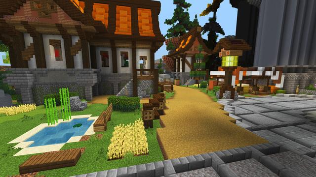 Screenshot of the Minecraft Bedrock Marketplace product Orange Village created by ThunderAy.