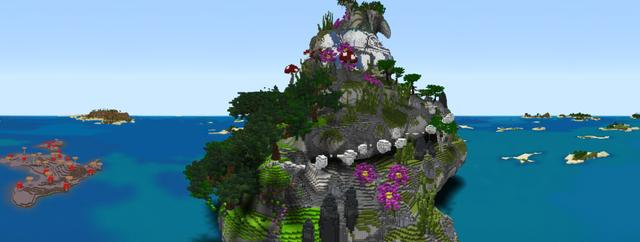 Panorama of the Minecraft Bedrock Marketplace product Parkour Island created by ThunderAy.