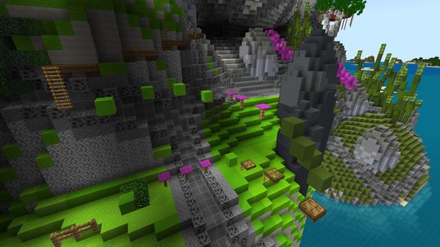 Screenshot of the Minecraft Bedrock Marketplace product Parkour Island created by ThunderAy.