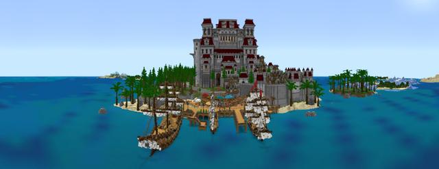 Panorama of the Minecraft Bedrock Marketplace product Pirate Island created by ThunderAy.