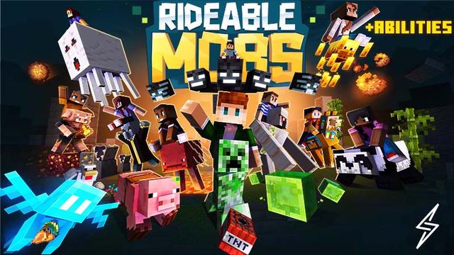 Thumbnail of the Minecraft Bedrock Marketplace product Rideable Mobs created by ThunderAy.