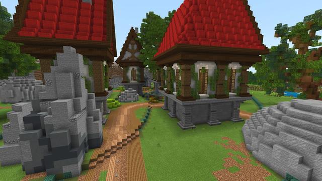 Screenshot of the Minecraft Bedrock Marketplace product Spring Village created by ThunderAy.