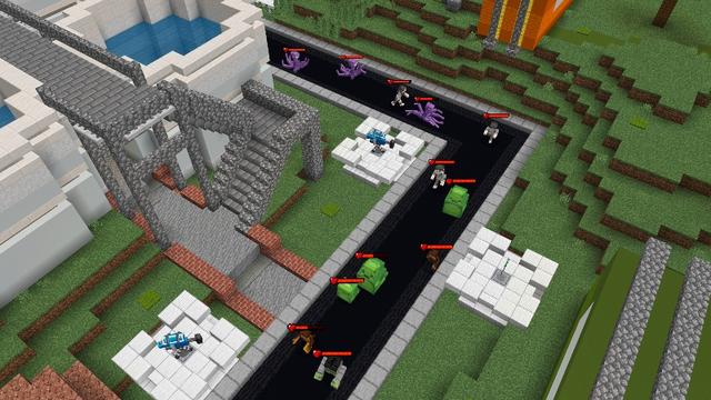 Screenshot of the Minecraft Bedrock Marketplace product Tower Defense created by ThunderAy.