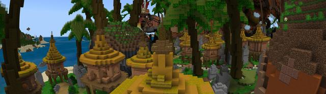 Panorama of the Minecraft Bedrock Marketplace product Tropical Island created by ThunderAy.