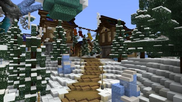 Screenshot of the Minecraft Bedrock Marketplace product Winter Dragon Castle created by ThunderAy.