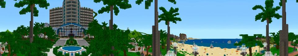 Panorama of the Minecraft Bedrock Marketplace product All-Inclusive Resort created by Shaliquinn's Schematics.