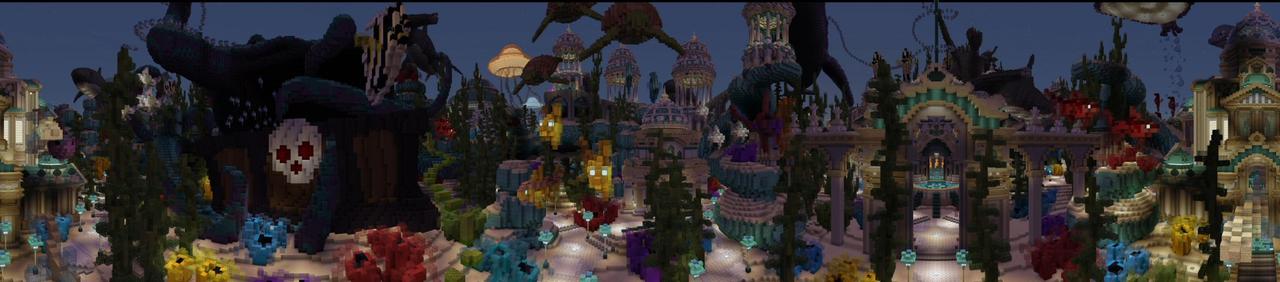 Panorama of the Minecraft Bedrock Marketplace product Aquatica Lost City created by Shaliquinn's Schematics.