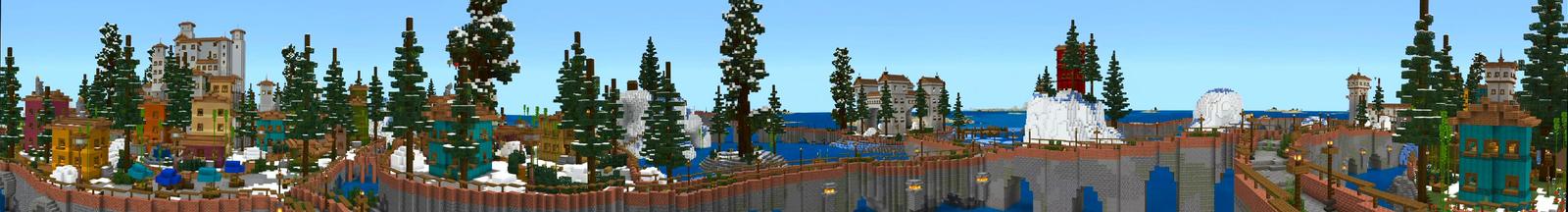 Panorama of the Minecraft Bedrock Marketplace product Arctic City created by Shaliquinn's Schematics.