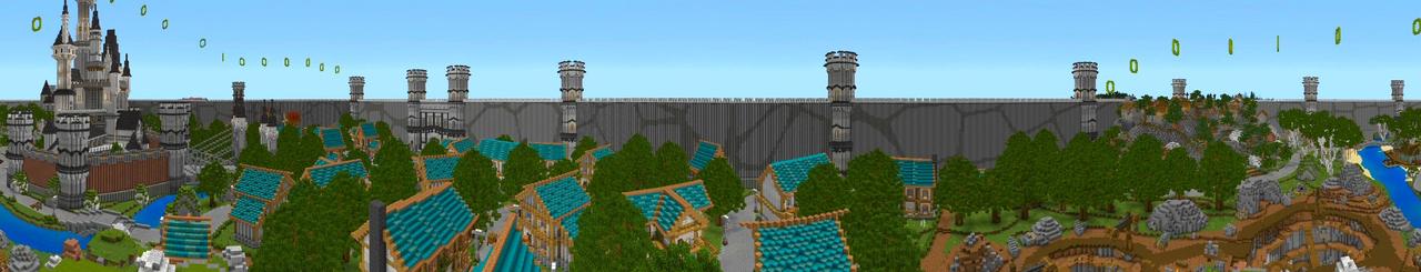 Panorama of the Minecraft Bedrock Marketplace product Arkala City created by Shaliquinn's Schematics.