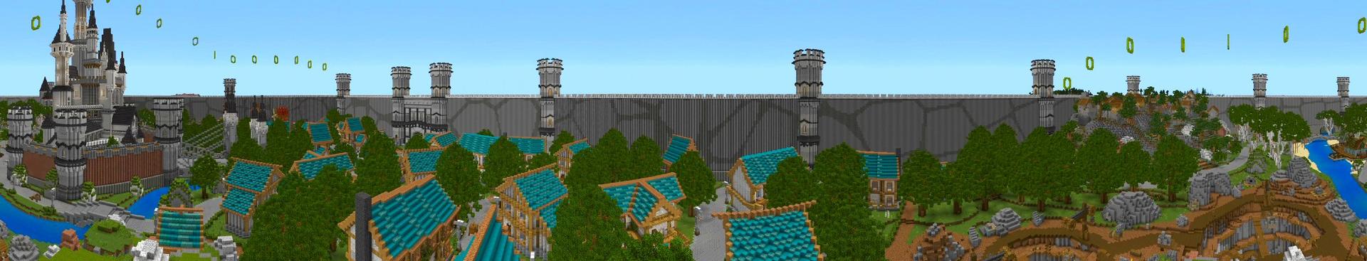 Panorama of the Minecraft Bedrock Marketplace product Arkala City created by Shaliquinn's Schematics.