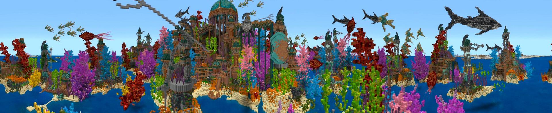 Panorama of the Minecraft Bedrock Marketplace product Atlantis created by Shaliquinn's Schematics.