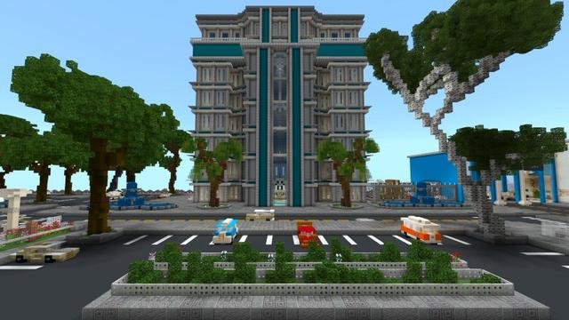 Screenshot of the Minecraft Bedrock Marketplace product Aurora City created by Shaliquinn's Schematics.