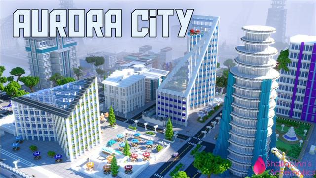 Thumbnail of the Minecraft Bedrock Marketplace product Aurora City created by Shaliquinn's Schematics.