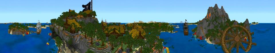 Panorama of the Minecraft Bedrock Marketplace product Blackbeard's Lagoon created by Shaliquinn's Schematics.