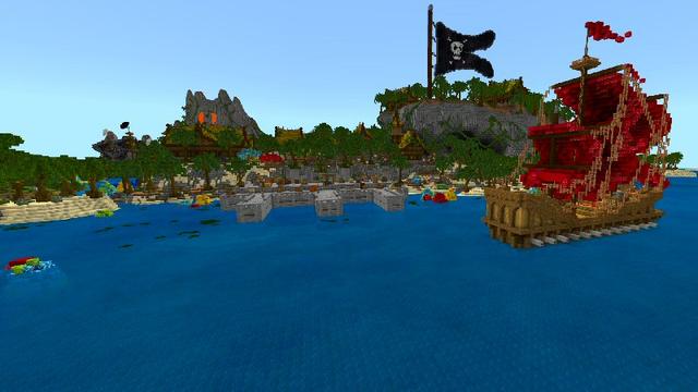 Screenshot of the Minecraft Bedrock Marketplace product Blackbeard's Lagoon created by Shaliquinn's Schematics.