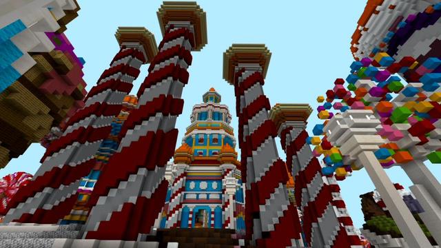Screenshot of the Minecraft Bedrock Marketplace product Candy Island created by Shaliquinn's Schematics.