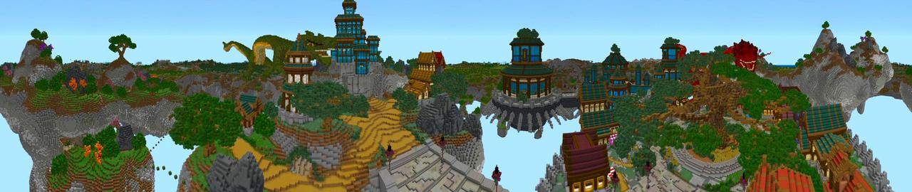 Panorama of the Minecraft Bedrock Marketplace product City in the Sky created by Shaliquinn's Schematics.