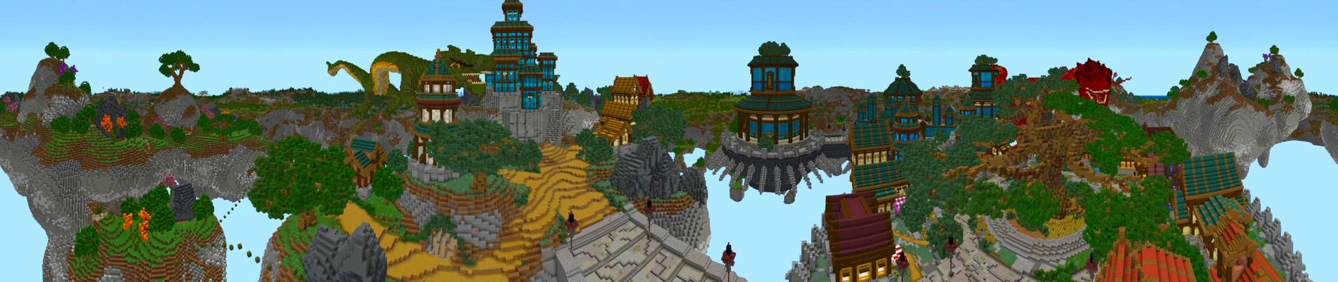 Panorama of the Minecraft Bedrock Marketplace product City in the Sky created by Shaliquinn's Schematics.