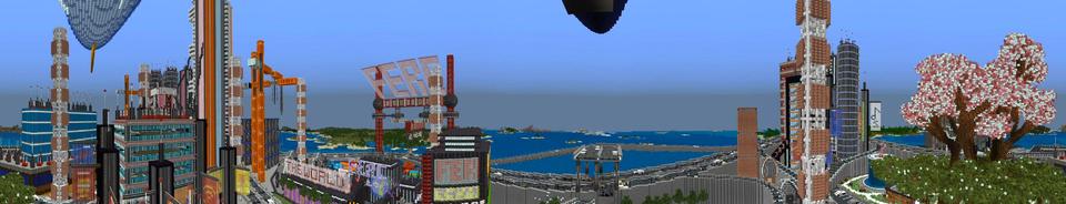Panorama of the Minecraft Bedrock Marketplace product Cyberpunk created by Shaliquinn's Schematics.