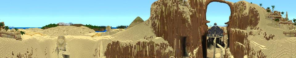 Panorama of the Minecraft Bedrock Marketplace product Desert Tomb created by Shaliquinn's Schematics.
