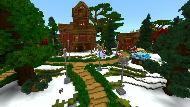 Screenshot of the Minecraft Bedrock Marketplace product Elf Village created by Shaliquinn's Schematics.