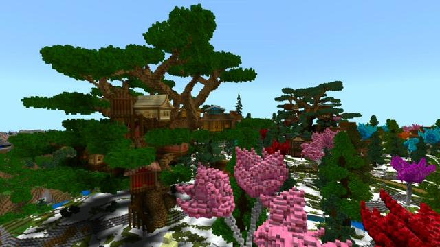 Screenshot of the Minecraft Bedrock Marketplace product Elf Village created by Shaliquinn's Schematics.