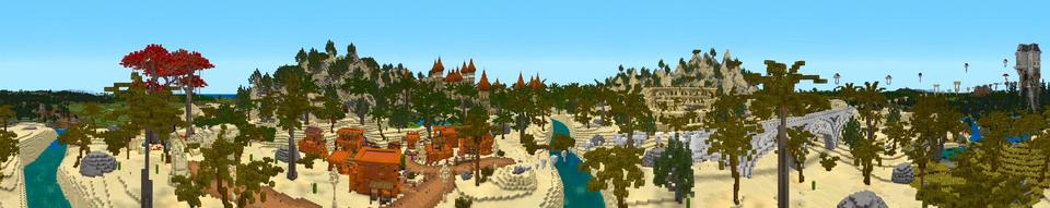 Panorama of the Minecraft Bedrock Marketplace product Fantasy Island created by Shaliquinn's Schematics.